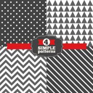 Set of Polka Dot Chevron Stripes and Triangle Patterns