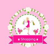 Woman Shopping Bags Walking Banner