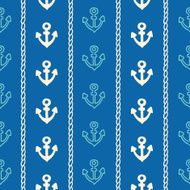Seamless pattern with anchors and ropes