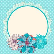Greeting card with hand-drawn flowers