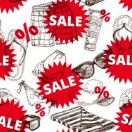 Vector summer sale pattern with sign and discount percent