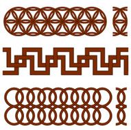 Oriental geometrical seamless borders