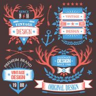 Creative vintage badges labels and ribbons set 10