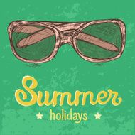 Poster with hand drawn sunglasses N2
