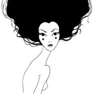 Abstract hand drawn woman