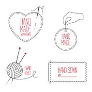 Tailor and handmade emblems set