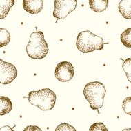 seamless pattern of fruit - apple and pear