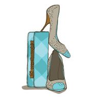 elegant fashion high heel and clutch bag
