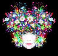 Woman spring background with flowers