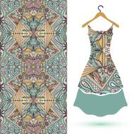 Fashion seamless geometric pattern women&#039;s dress on a hanger N3