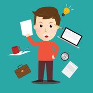 Vector of writer Character cartoon flat design