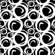 Vector black &amp; white seamless pattern with round asymmetrical shapes