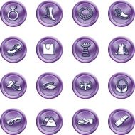 Fashion clothes and accessory icons