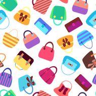 Collection of Retro Woman Bags Seamless Background