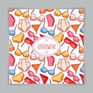 card with colorful female underwear