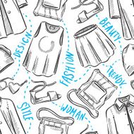 seamless background with women&#039;s clothing