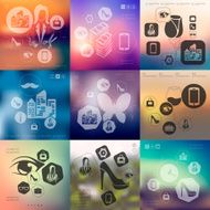 shopping infographic with unfocused background N2