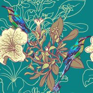 Seamless floral background with petunia