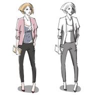 Fashion hand drawn illustration Vector sketch street fashion N4