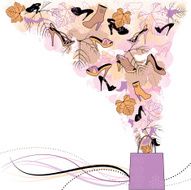 Autumn Woman Shoes Shopping Background
