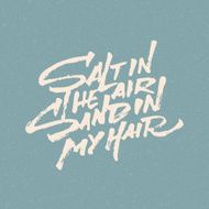 Sea themed hand lettered calligraphic brush script design