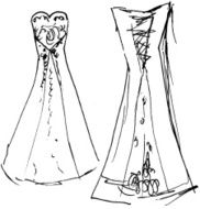 Wedding Dress Sketch 9 (front back) - Raster