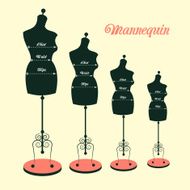 vector vintage tailor&#039;s mannequin N2