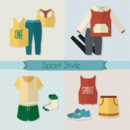 Woman clothing set flat illustration