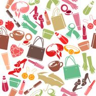 Seamless pattern with woman&#039;s things