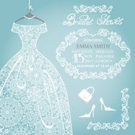 Bridal shower invitation Wedding snowflake lace dress