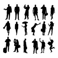 Vector silhouettes of business people N2