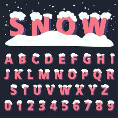 Retro type font with snow N3