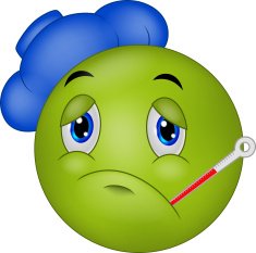 Sick emoticon smiley cartoon