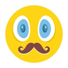 Awesome emoticon with mustaches vector illustration