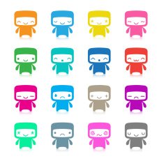 Cute Vector Emoticon Characters