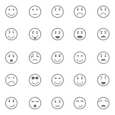 Circle face icons on white background
