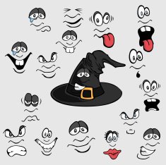 Faces for a Witch's Hat