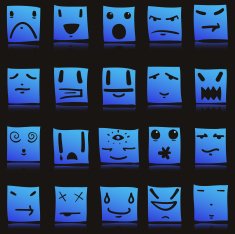 Vector Square Face Icons