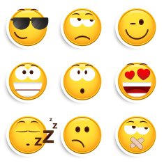 Set of nine smileys N4