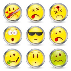 Set of nine smileys N7