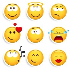 Set of nine smileys N8