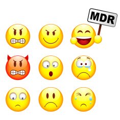 Set of nine smileys N9