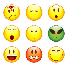 Set of nine smileys N10