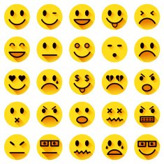Flat circle smiley icons