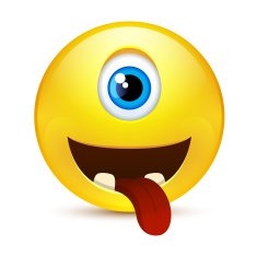 One-eyed cheerful smile