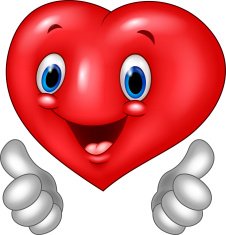 Cartoon heart love giving thumb up isolated on white background N2
