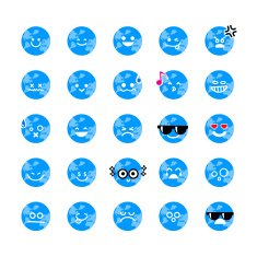 Collection of difference emoticon icon world cartoon
