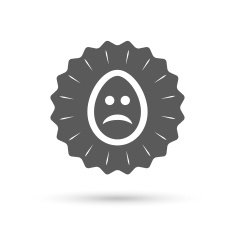Sad egg face sign icon Sadness symbol