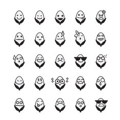 Collection of difference emoticon icon corn on the white N2