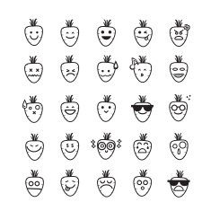 Collection of difference emoticon icon carrot on the white N2